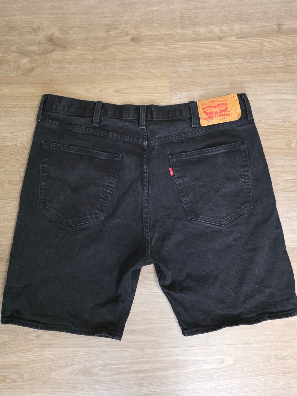 Levi's 501 Shorts Men's W42 Black Button Fly Denim Waterless Cotton USA